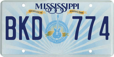 MS license plate BKD774