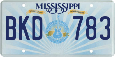 MS license plate BKD783