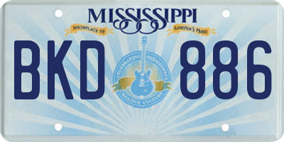 MS license plate BKD886