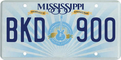 MS license plate BKD900