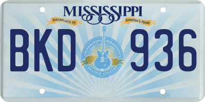 MS license plate BKD936