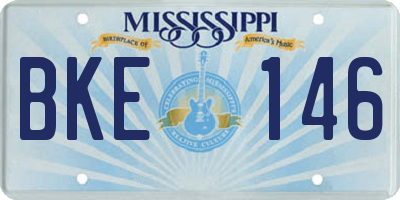 MS license plate BKE146