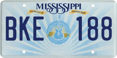 MS license plate BKE188