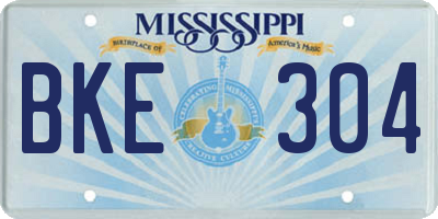 MS license plate BKE304