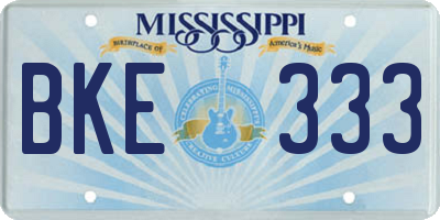 MS license plate BKE333