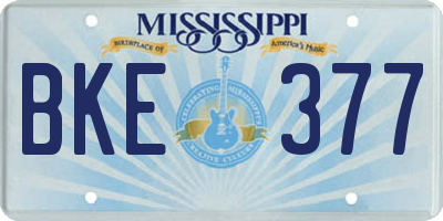 MS license plate BKE377