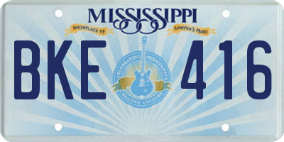 MS license plate BKE416