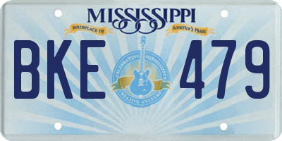 MS license plate BKE479