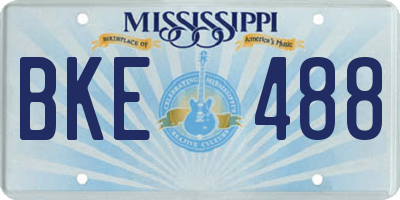 MS license plate BKE488