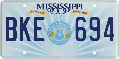 MS license plate BKE694