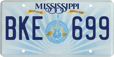 MS license plate BKE699