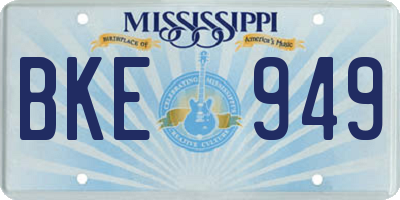 MS license plate BKE949