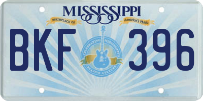 MS license plate BKF396