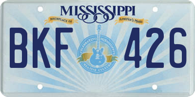 MS license plate BKF426