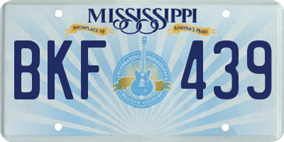 MS license plate BKF439