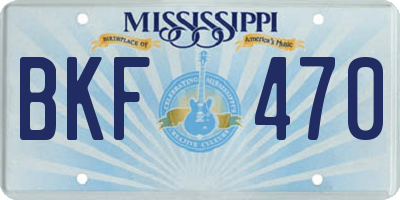 MS license plate BKF470