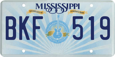 MS license plate BKF519