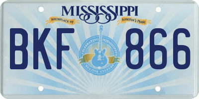 MS license plate BKF866