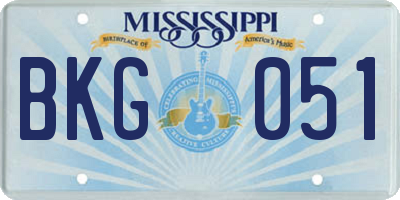 MS license plate BKG051