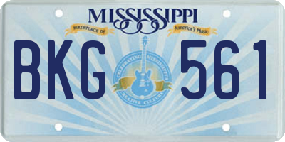 MS license plate BKG561
