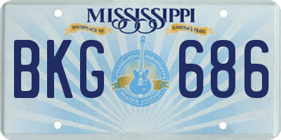 MS license plate BKG686