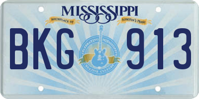 MS license plate BKG913
