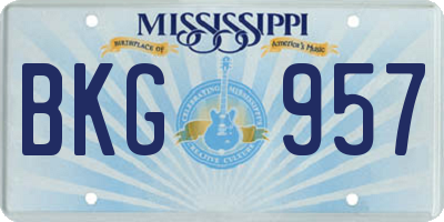 MS license plate BKG957