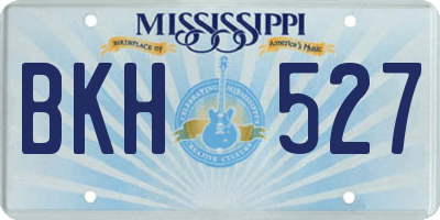 MS license plate BKH527