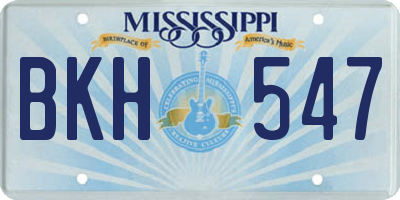 MS license plate BKH547