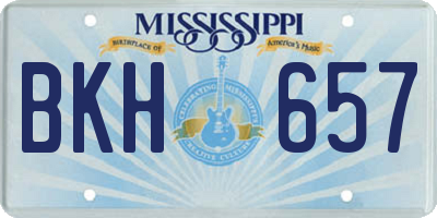 MS license plate BKH657