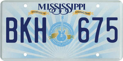 MS license plate BKH675