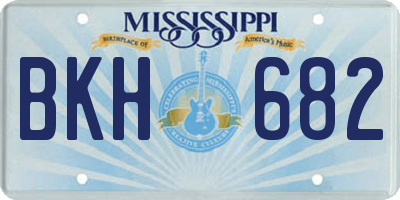 MS license plate BKH682