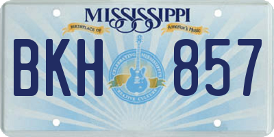 MS license plate BKH857