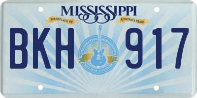 MS license plate BKH917