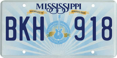 MS license plate BKH918