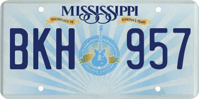 MS license plate BKH957