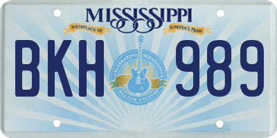 MS license plate BKH989