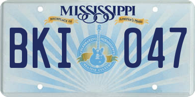 MS license plate BKI047