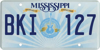 MS license plate BKI127