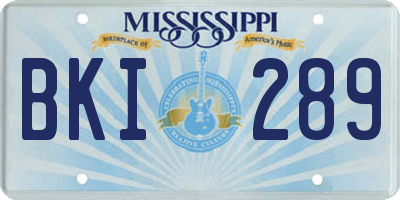 MS license plate BKI289