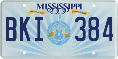 MS license plate BKI384