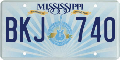 MS license plate BKJ740
