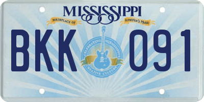 MS license plate BKK091