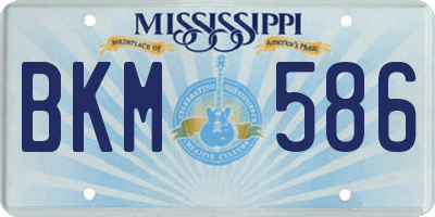 MS license plate BKM586
