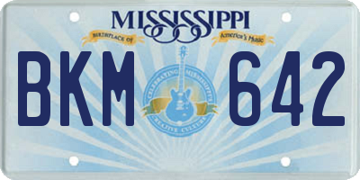MS license plate BKM642