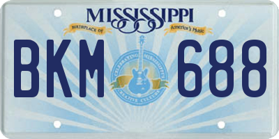 MS license plate BKM688