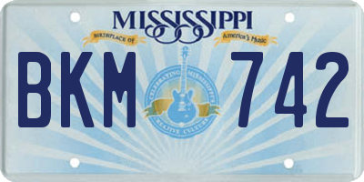 MS license plate BKM742