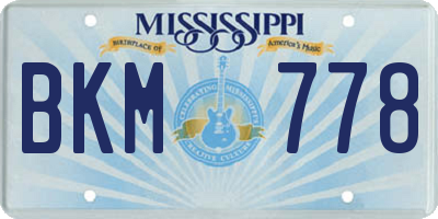 MS license plate BKM778