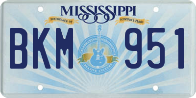 MS license plate BKM951
