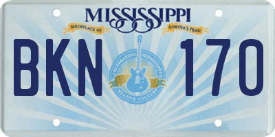 MS license plate BKN170